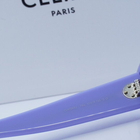 FINAL PRICE NEW CELINE CL40245U 78A SHINY LILAC / GREY SUNGLASSES - Picture 7 of 11